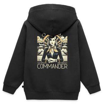 Flugbegleiterin, Flugbegleiterin, Stewardess - Kinder Premium Organic Zip Hoodie - Schwarz - Hinten - AI Model Kid Male (0cm)
