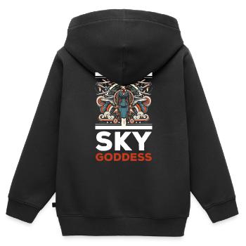 Flugbegleiterin, Flugbegleiterin, Stewardess - Kinder Premium Organic Zip Hoodie - Schwarz - Hinten - AI Model Kid Male (0cm)