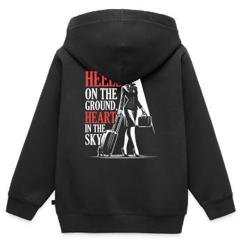 Hôtesse de l’air Hôtesse de l’air - Sweat Premium à capuche zippé enfant bio - noir - Dos - AI Model Kid Male (0cm)
