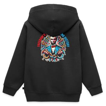 Proclamation d’émancipation Black Pride Juneteenth - Sweat Premium à capuche zippé enfant bio - noir - Dos - AI Model Kid Male (0cm)