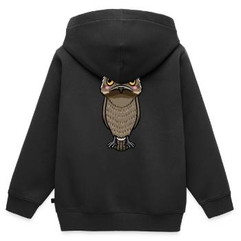 Daytime Sleeper Bird Kawaii Emoticon - Kids Premium Organic Zip-up Hoodie - black - Back - AI Model Kid Male (0cm)