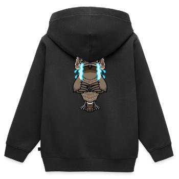 Daytime Sleeper Bird Kawaii Emoticon - Kids Premium Organic Zip-up Hoodie - black - Back - AI Model Kid Male (0cm)