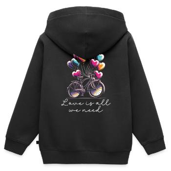 Songtexte Musikliebhaber Songwriter Musikfestival - Kinder Premium Organic Zip Hoodie - Schwarz - Hinten - AI Model Kid Male (0cm)