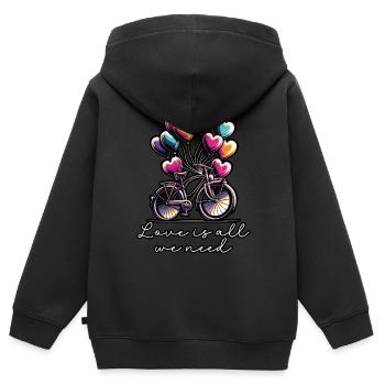 Songtexte Musikliebhaber Songwriter Musikfestival - Kinder Premium Organic Zip Hoodie - Schwarz - Hinten - AI Model Kid Male (0cm)