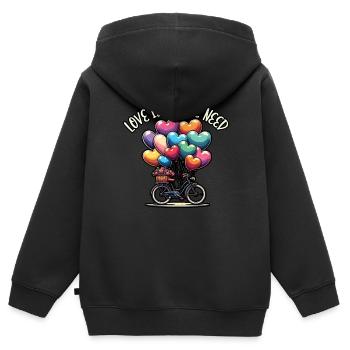 Songtexte Musikliebhaber Songwriter Musikfestival - Kinder Premium Organic Zip Hoodie - Schwarz - Hinten - AI Model Kid Male (0cm)