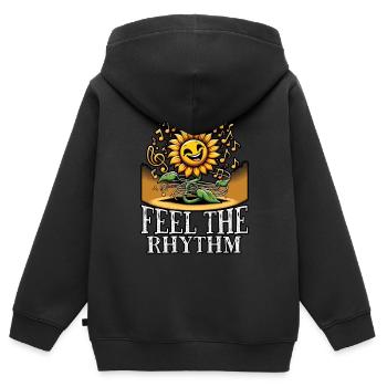 Songtexte Musikliebhaber Songwriter Musikfestival - Kinder Premium Organic Zip Hoodie - Schwarz - Hinten - AI Model Kid Male (0cm)