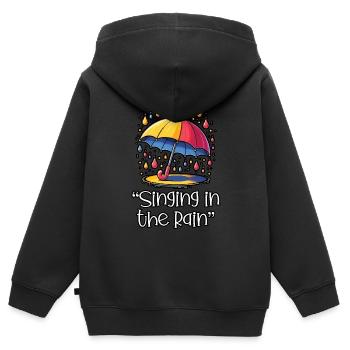 Songtexte Musikliebhaber Songwriter Musikfestival - Kinder Premium Organic Zip Hoodie - Schwarz - Hinten - AI Model Kid Male (0cm)