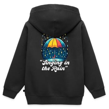 Songtexte Musikliebhaber Songwriter Musikfestival - Kinder Premium Organic Zip Hoodie - Schwarz - Hinten - AI Model Kid Male (0cm)