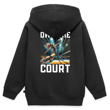 Indoor Volleyball Lover Sport Volleyball Player - Kids Premium Organic Zip-up Hoodie - black - Back - AI Model Kid Male (0cm)
