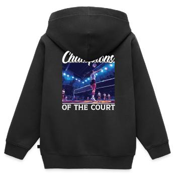 Indoor Volleyball Lover Sport Volleyball Player - Kids Premium Organic Zip-up Hoodie - black - Back - AI Model Kid Male (0cm)