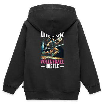 Indoor Volleyball Lover Sport Volleyball Player - Kids Premium Organic Zip-up Hoodie - black - Back - AI Model Kid Male (0cm)