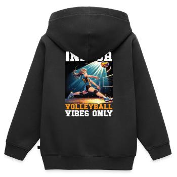 Indoor Volleyball Lover Sport Volleyball Player - Kids Premium Organic Zip-up Hoodie - black - Back - AI Model Kid Male (0cm)
