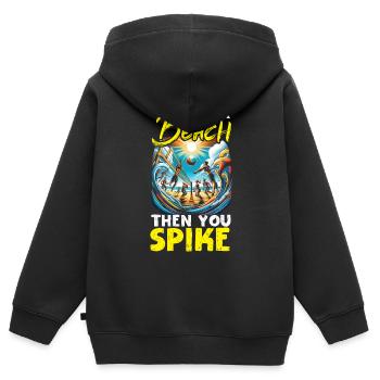 Beachvolleyball-Sportliebhaber Volleyballspieler - Kinder Premium Organic Zip Hoodie - Schwarz - Hinten - AI Model Kid Male (0cm)