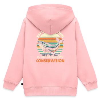 Gefährdete Arten Seiwal Tierrechte - Kinder Premium Organic Zip Hoodie - Rosa - Hinten - AI Model Kid Female (0cm)