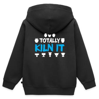 Keramikkünstler Ton Töpfern - Kinder Premium Organic Zip Hoodie - Schwarz - Hinten - AI Model Kid Male (0cm)