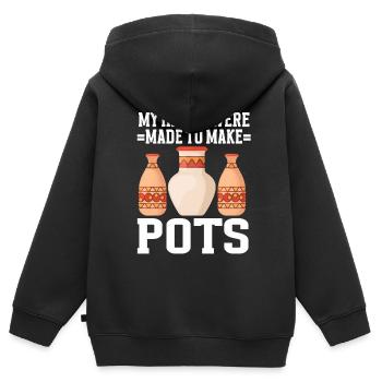 Keramikkünstler Ton Töpfern - Kinder Premium Organic Zip Hoodie - Schwarz - Hinten - AI Model Kid Male (0cm)