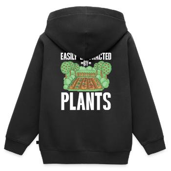 Gartenbau LandschaftsbauGarten Gärtner - Kinder Premium Organic Zip Hoodie - Schwarz - Hinten - AI Model Kid Male (0cm)