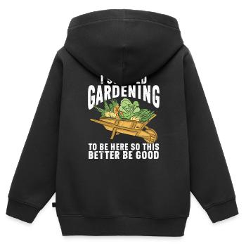 Gartenbau LandschaftsbauGarten Gärtner - Kinder Premium Organic Zip Hoodie - Schwarz - Hinten - AI Model Kid Male (0cm)