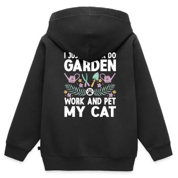 Gartenbau LandschaftsbauGarten Gärtner - Kinder Premium Organic Zip Hoodie - Schwarz - Hinten - AI Model Kid Male (0cm)