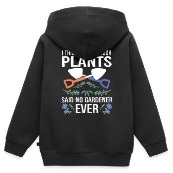 Gartenbau LandschaftsbauGarten Gärtner - Kinder Premium Organic Zip Hoodie - Schwarz - Hinten - AI Model Kid Male (0cm)