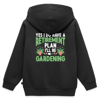 Gartenbau LandschaftsbauGarten Gärtner - Kinder Premium Organic Zip Hoodie - Schwarz - Hinten - AI Model Kid Male (0cm)