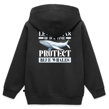 Espèces en voie de disparition Droits des animaux des rorquals bleus - Sweat Premium à capuche zippé enfant bio - noir - Dos - AI Model Kid Male (0cm)