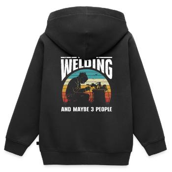 Schweißer Schweißen - Kinder Premium Organic Zip Hoodie - Schwarz - Hinten - AI Model Kid Male (0cm)