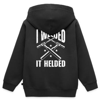 Schweißer Schweißen - Kinder Premium Organic Zip Hoodie - Schwarz - Hinten - AI Model Kid Male (0cm)