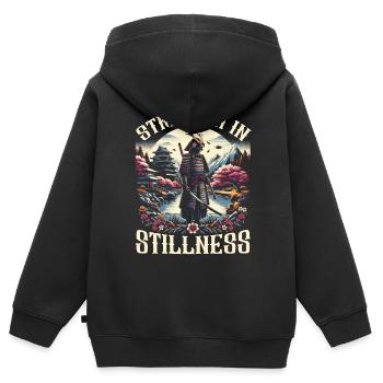 Feudal Japan Culture Japanese Kanji History - Kids Premium Organic Zip-up Hoodie - black - Back - AI Model Kid Male (0cm)