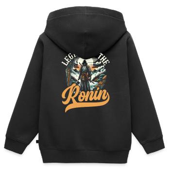 Feudal Japan Culture Japanese Kanji History - Kids Premium Organic Zip-up Hoodie - black - Back - AI Model Kid Male (0cm)