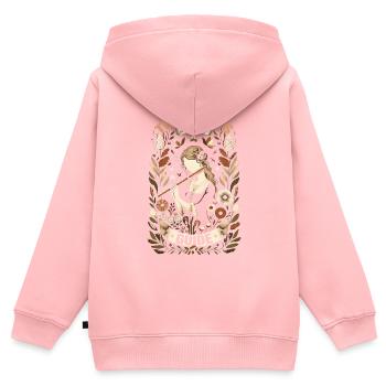 Professeur de flûte Instrument de musique Joueur de flûte - Sweat Premium à capuche zippé enfant bio - rose - Dos - AI Model Kid Female (0cm)