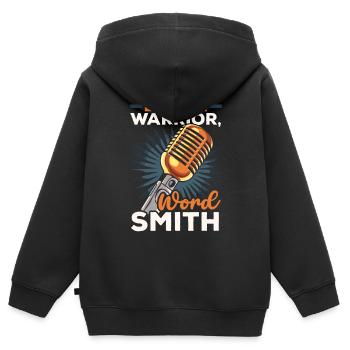 Poésie Slam Poète Roman Écrivain Poème Littérature - Sweat Premium à capuche zippé enfant bio - noir - Dos - AI Model Kid Male (0cm)