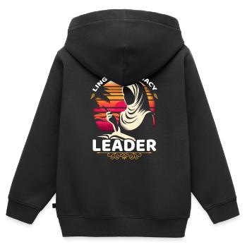 Arabic Language Teacher Profession Arabic Alphabet - Kids Premium Organic Zip-up Hoodie - black - Back - AI Model Kid Male (0cm)