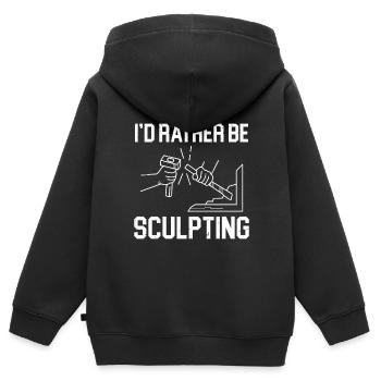 Sculpter Je préfère sculpter - Sweat Premium à capuche zippé enfant bio - noir - Dos - AI Model Kid Male (0cm)
