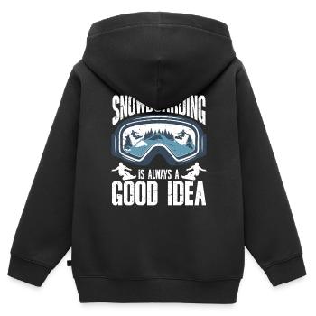 Snowboarding Art Men Snowboard Cooler Snowboarder - Kinder Premium Organic Zip Hoodie - Schwarz - Hinten - AI Model Kid Male (0cm)