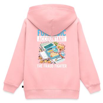 Juricomptable Profession Audit Comptabilité - Sweat Premium à capuche zippé enfant bio - rose - Dos - AI Model Kid Female (0cm)