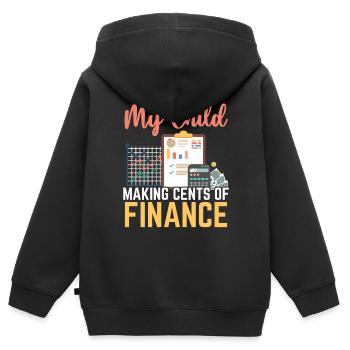 Mom Of A Financial Advisor Money Management - Kids Premium Organic Zip-up Hoodie - black - Back - AI Model Kid Male (0cm)