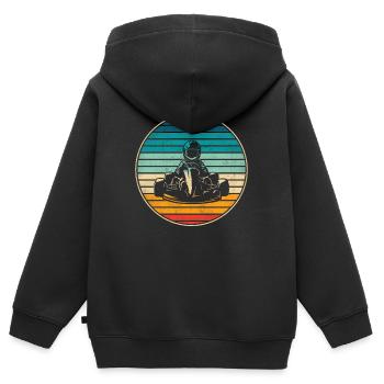 Go-Kart Karts Motorsport Garçons Kart Race Hommes - Sweat Premium à capuche zippé enfant bio - noir - Dos - AI Model Kid Male (0cm)