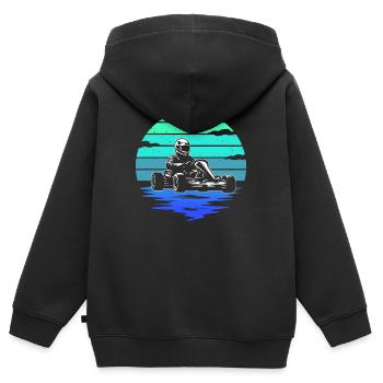 Kart Racing Kart Karts Hommes Enfants Go-Kart - Sweat Premium à capuche zippé enfant bio - noir - Dos - AI Model Kid Male (0cm)