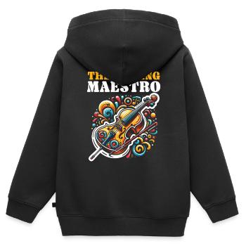 Cellolehrer Musikalischer Cellist Cellist - Kinder Premium Organic Zip Hoodie - Schwarz - Hinten - AI Model Kid Male (0cm)