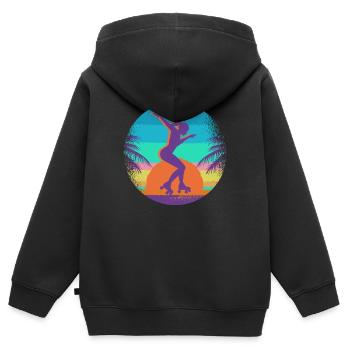 Rollschuhe Rollschuh Kinder Damen Skates Mädchen - Kinder Premium Organic Zip Hoodie - Schwarz - Hinten - AI Model Kid Male (0cm)