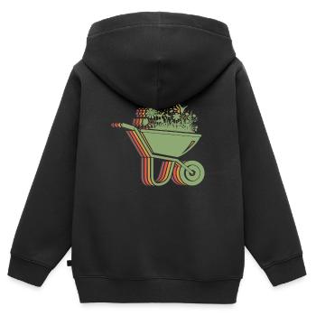 Fleuriste de jardin Jardinier amateur Jardinier pour hommes - Sweat Premium à capuche zippé enfant bio - noir - Dos - AI Model Kid Male (0cm)