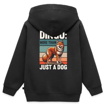 Dingo-Hund Westaustralien Australischer Dingo-Liebhaber - Kinder Premium Organic Zip Hoodie - Schwarz - Hinten - AI Model Kid Male (0cm)