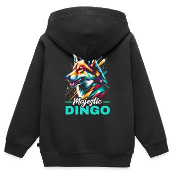 Dingo-Hund Westaustralien Australischer Dingo-Liebhaber - Kinder Premium Organic Zip Hoodie - Schwarz - Hinten - AI Model Kid Male (0cm)