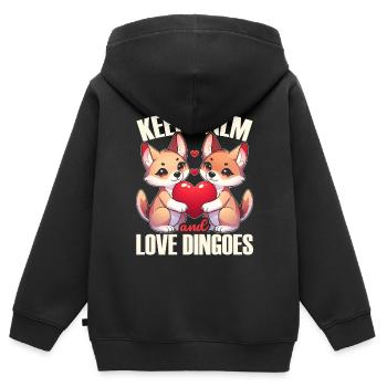 Dingo-Hund Westaustralien Australischer Dingo-Liebhaber - Kinder Premium Organic Zip Hoodie - Schwarz - Hinten - AI Model Kid Male (0cm)