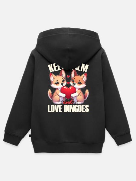 Dingo-Hund Westaustralien Australischer Dingo-Liebhaber - Kinder Premium Organic Zip Hoodie - Schwarz