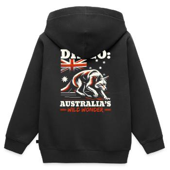 Dingo-Hund Westaustralien Australischer Dingo-Liebhaber - Kinder Premium Organic Zip Hoodie - Schwarz - Hinten - AI Model Kid Male (0cm)