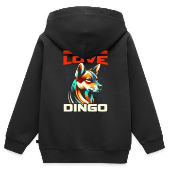 Dingo-Hund Westaustralien Australischer Dingo-Liebhaber - Kinder Premium Organic Zip Hoodie - Schwarz - Hinten - AI Model Kid Male (0cm)