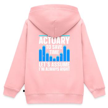 Aktuar Statistiker - Kinder Premium Organic Zip Hoodie - Rosa - Hinten - AI Model Kid Female (0cm)