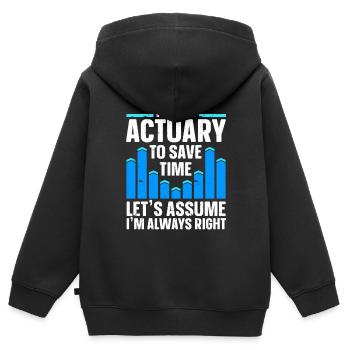 Aktuar Statistiker - Kinder Premium Organic Zip Hoodie - Schwarz - Hinten - AI Model Kid Male (0cm)